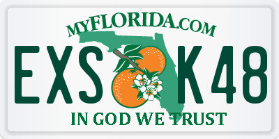 FL license plate EXSK48