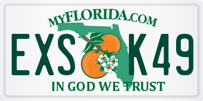FL license plate EXSK49