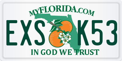 FL license plate EXSK53
