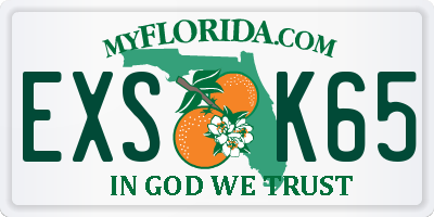 FL license plate EXSK65