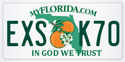 FL license plate EXSK70