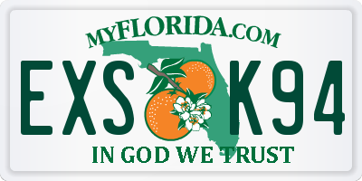 FL license plate EXSK94
