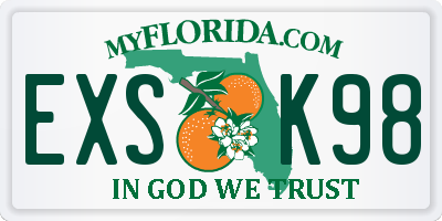 FL license plate EXSK98