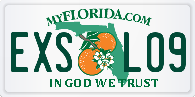 FL license plate EXSL09
