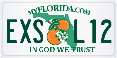 FL license plate EXSL12