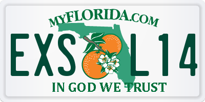 FL license plate EXSL14
