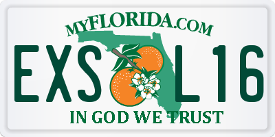 FL license plate EXSL16