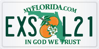 FL license plate EXSL21