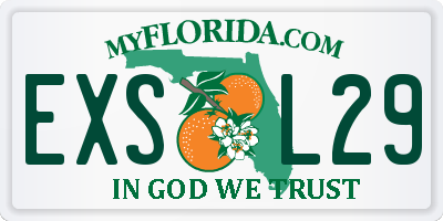 FL license plate EXSL29
