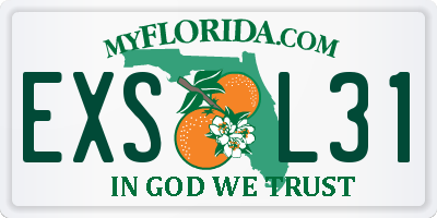 FL license plate EXSL31
