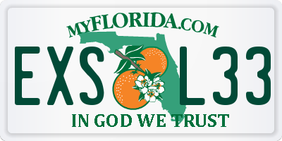 FL license plate EXSL33