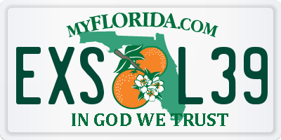 FL license plate EXSL39