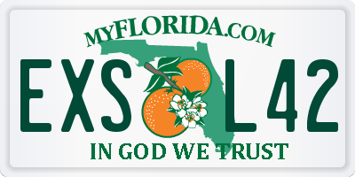 FL license plate EXSL42