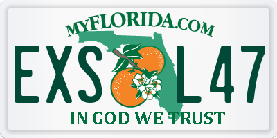 FL license plate EXSL47