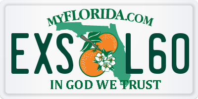 FL license plate EXSL60