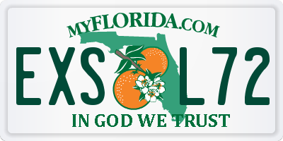 FL license plate EXSL72