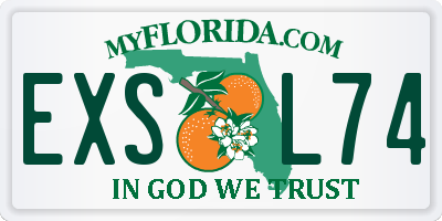 FL license plate EXSL74