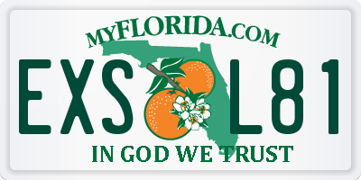 FL license plate EXSL81