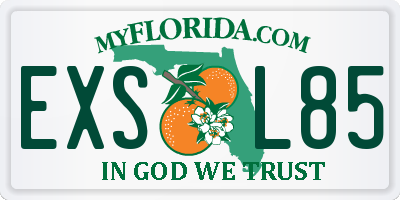 FL license plate EXSL85
