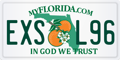 FL license plate EXSL96