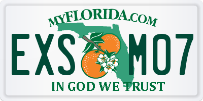 FL license plate EXSM07