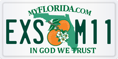FL license plate EXSM11