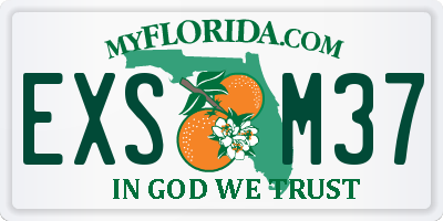 FL license plate EXSM37