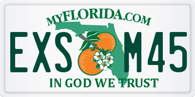 FL license plate EXSM45