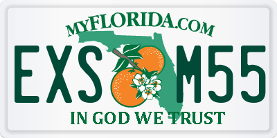 FL license plate EXSM55