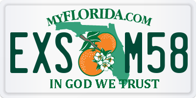 FL license plate EXSM58