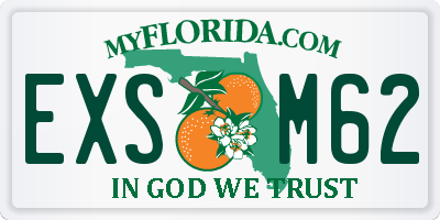 FL license plate EXSM62