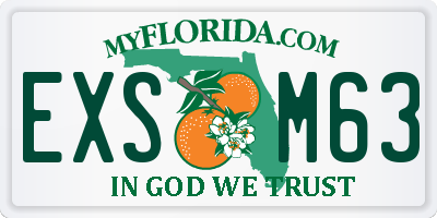 FL license plate EXSM63