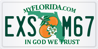FL license plate EXSM67