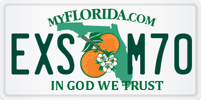 FL license plate EXSM70