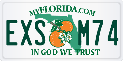 FL license plate EXSM74