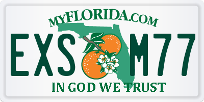 FL license plate EXSM77