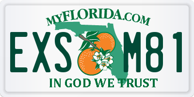 FL license plate EXSM81