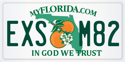 FL license plate EXSM82