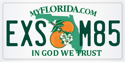 FL license plate EXSM85