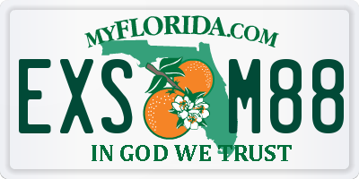 FL license plate EXSM88