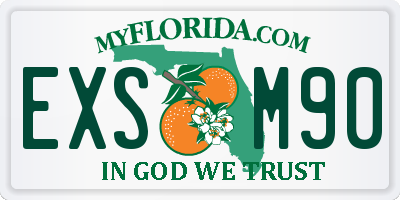 FL license plate EXSM90