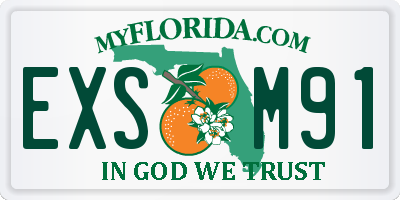 FL license plate EXSM91