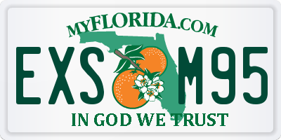 FL license plate EXSM95