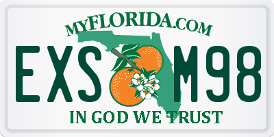 FL license plate EXSM98