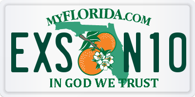 FL license plate EXSN10