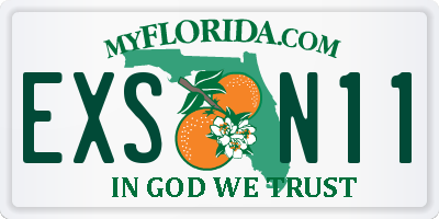 FL license plate EXSN11
