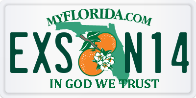 FL license plate EXSN14