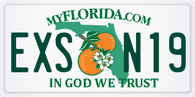FL license plate EXSN19