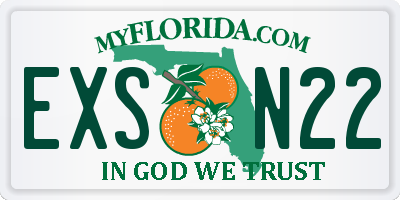 FL license plate EXSN22