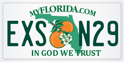 FL license plate EXSN29